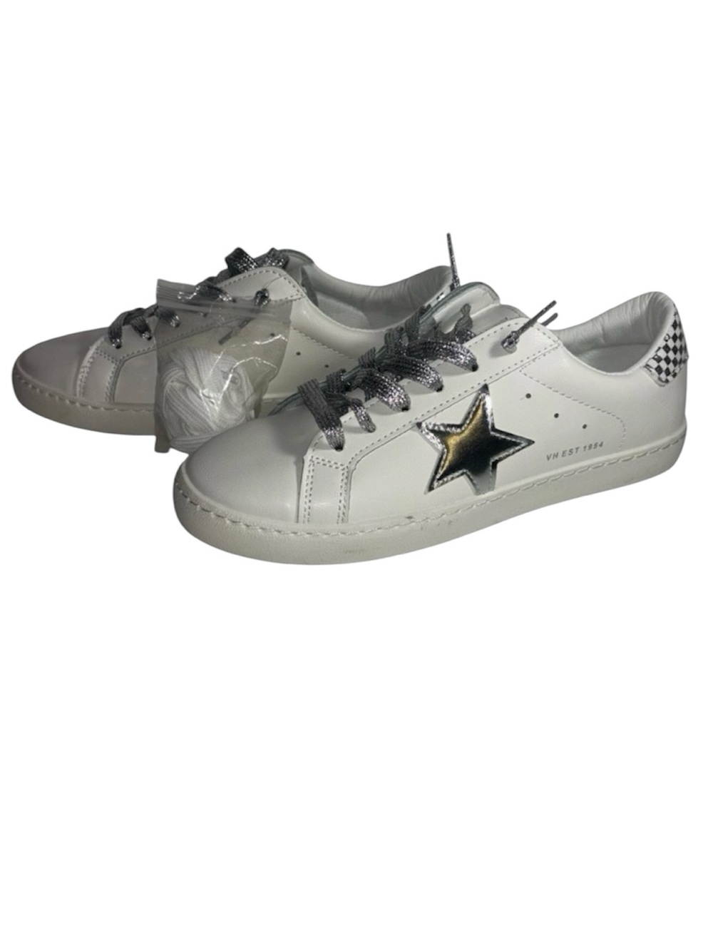 Vintage Havana Sneakers White Silver Shimmer Star Slip On Carla Women’s Size 8.5